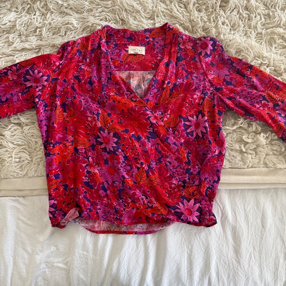 Sezane Abélia Blouse Imprimé Flower Fuchsia - Size 38 - Picture 4 of 4